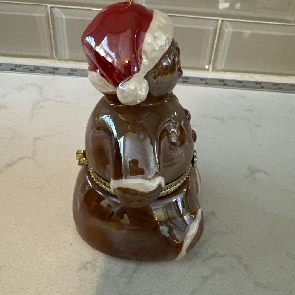 Mr. Christmas Gingerbread Man Music Box/Ornament Ceramic Animated Deck The Halls - Picture 4 of 11